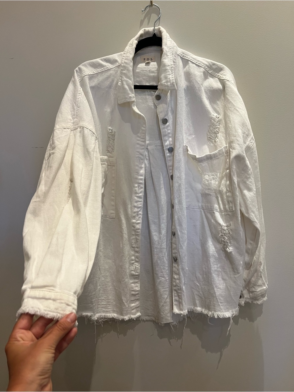 POL White Jean Top with Branded Tag